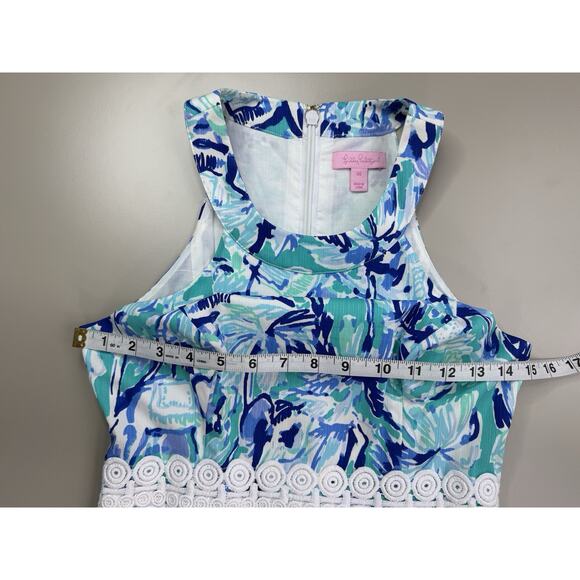 Lilly Pulitzer Ashlyn Shift Dress 00 Turquoise Blue Elephant Appeal Tropical - Picture 8 of 16
